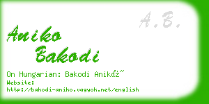 aniko bakodi business card